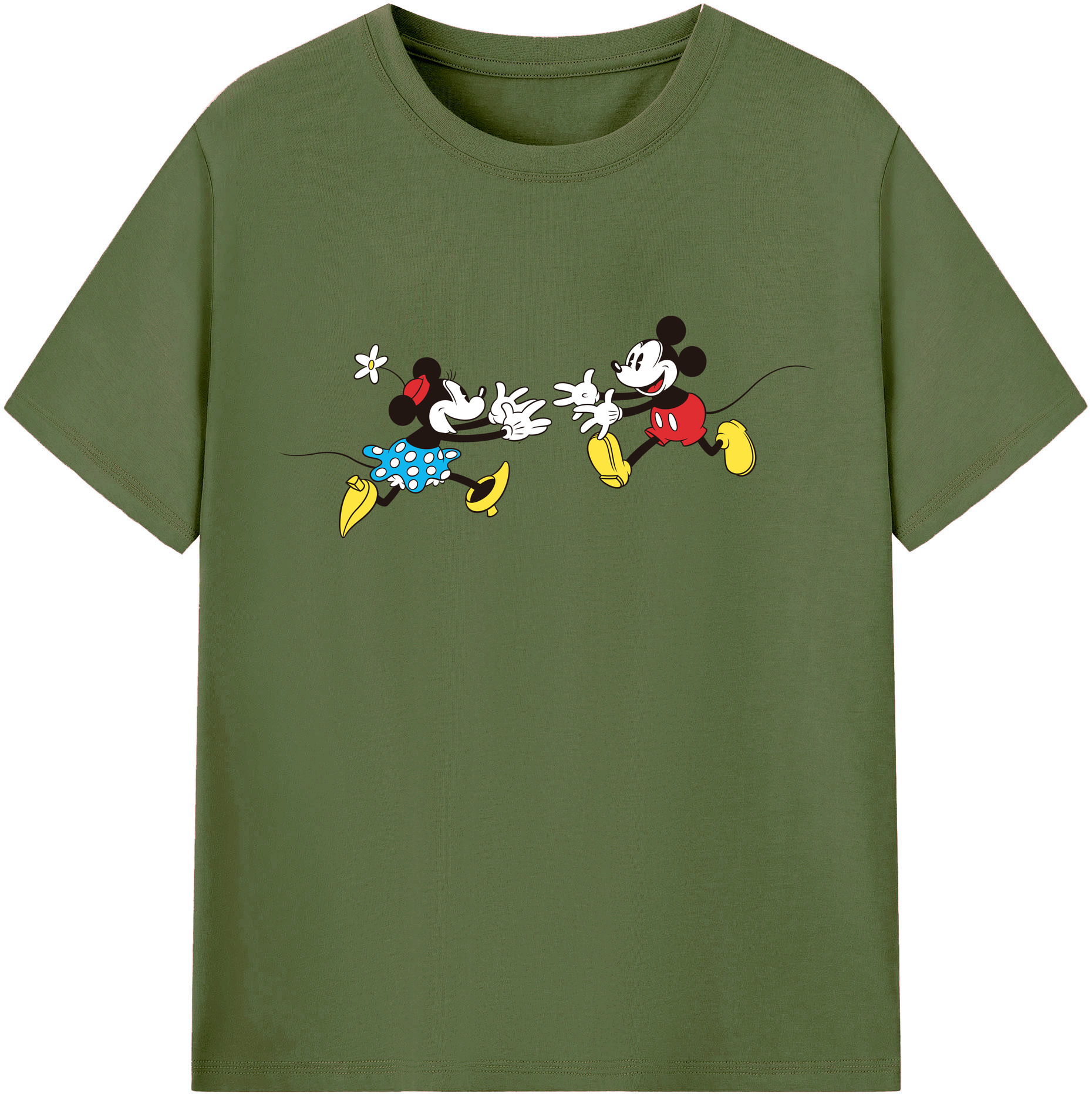 （画像用） ミッキーマウス Mickey Mouse 綿100％半袖Tシャツ（フロントプリント）